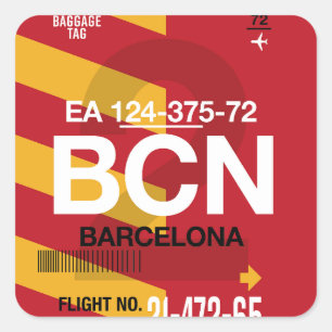 Barcelona - Travel Tag Square Stickers