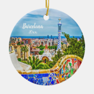 Barcelona Unique Photo Modern Art Ceramic Ornament