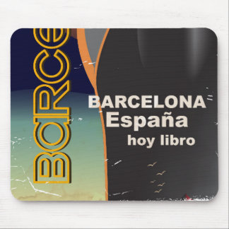 Barcelona Vintage cruise liner travel poster Mouse Pad