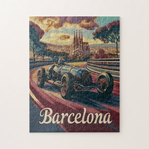 Barcelona vintage racing car jigsaw puzzle