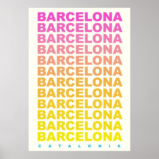 Barcelona vintage travel poster (Front)