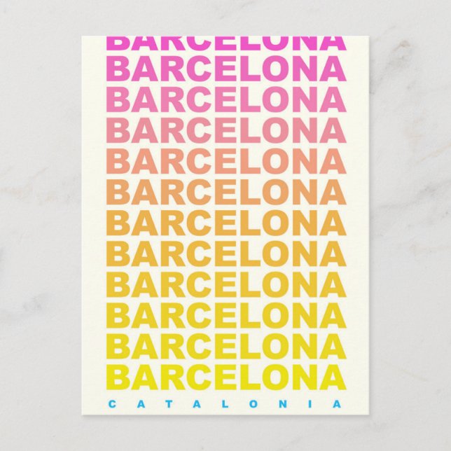 Barcelona vintage travel poster postcard (Front)