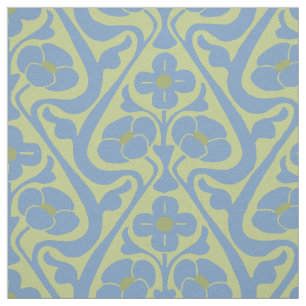 Barcelona Wall Flowers Blue and Green Fabric