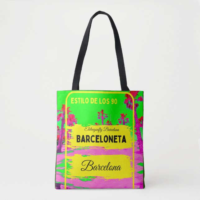 Barceloneta, Barcelona style bag-verde Tote Bag (Front)