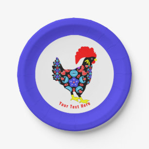 Barcelos Rooster Portuguese National Emblem Paper Plate
