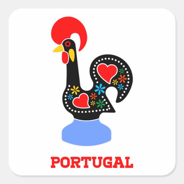 Barcelos Rooster Square Sticker (Front)