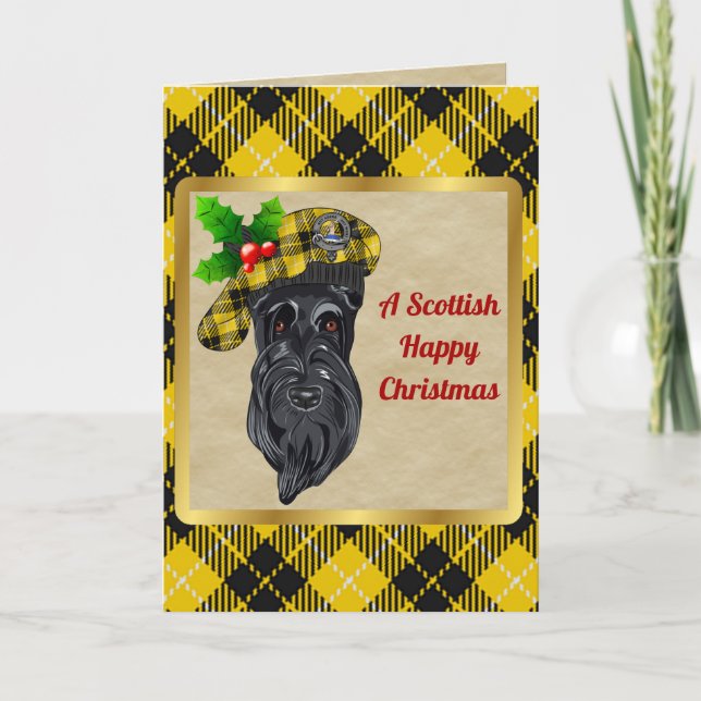 Barclay Badge & Tartan Personalised Xmas Card (Front)