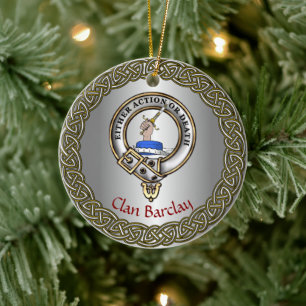 Barclay Clan Badge/Tartan Thistle Personalised Ceramic Ornament