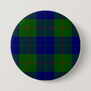 Barclay clan tartan blue green plaid 7.5 cm round badge