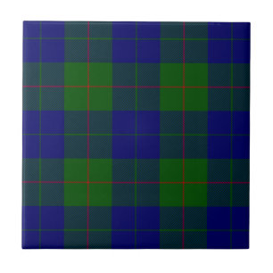 Barclay clan tartan blue green plaid ceramic tile