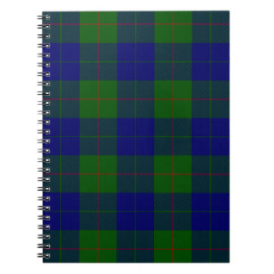 Barclay clan tartan blue green plaid notebook