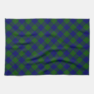 Barclay clan tartan blue green plaid tea towel