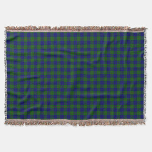 Barclay clan tartan blue green plaid throw blanket