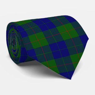 Barclay clan tartan blue green plaid tie