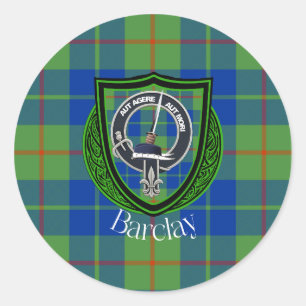 Barclay Scottish Clan Tartan & Crest Classic Round Sticker