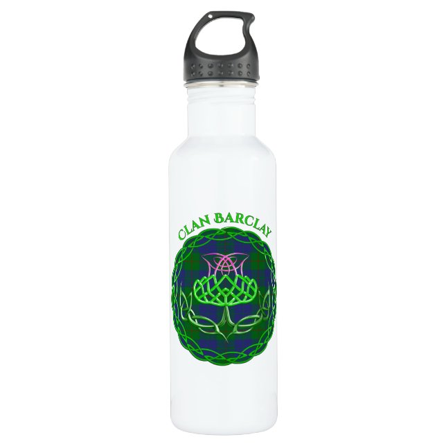 Barclay Scottish Tartan Celtic Thistle 710 Ml Water Bottle (Front)