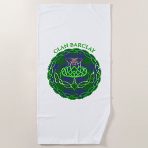 Barclay Scottish Tartan Celtic Thistle Beach Towel