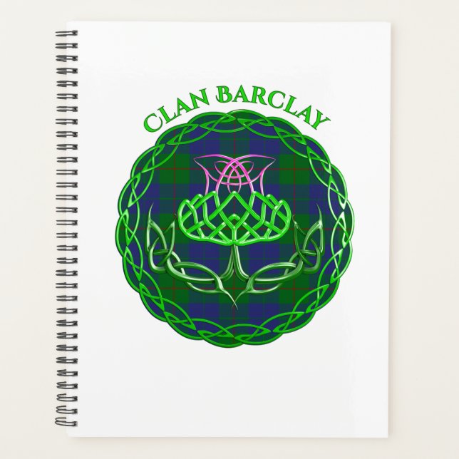 Barclay Scottish Tartan Celtic Thistle Planner (Front)