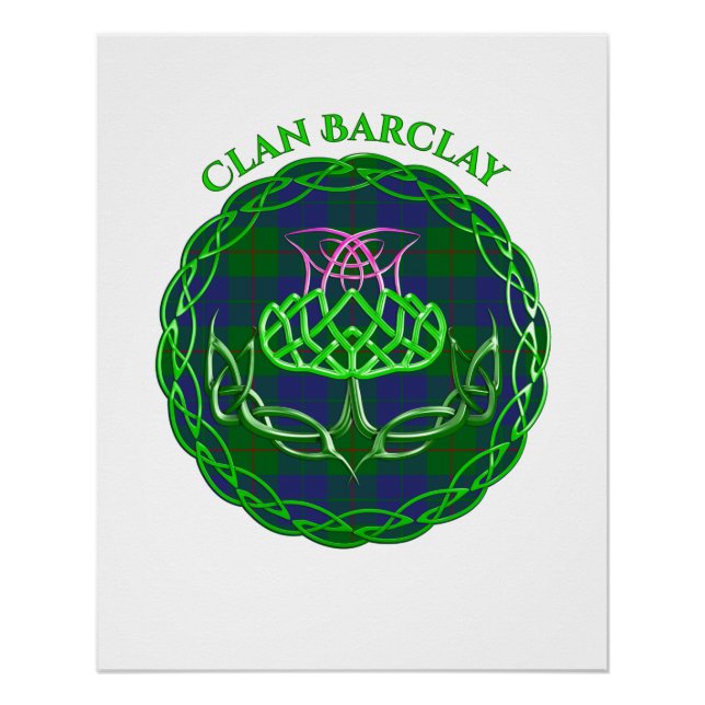 Barclay Scottish Tartan Celtic Thistle Poster (Front)