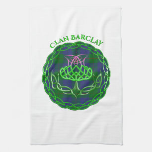 Barclay Scottish Tartan Celtic Thistle Tea Towel