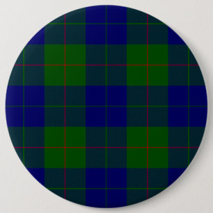 Barclay tartan blue green plaid 6 cm round badge