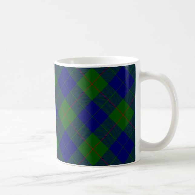 Barclay tartan blue green plaid coffee mug (Right)