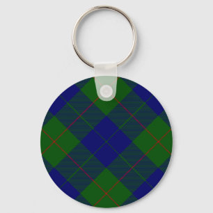 Barclay tartan blue green plaid key ring