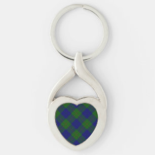 Barclay tartan blue green plaid key ring
