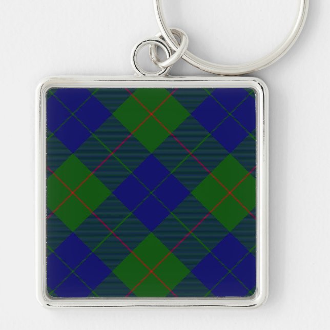 Barclay tartan blue green plaid key ring (Front)