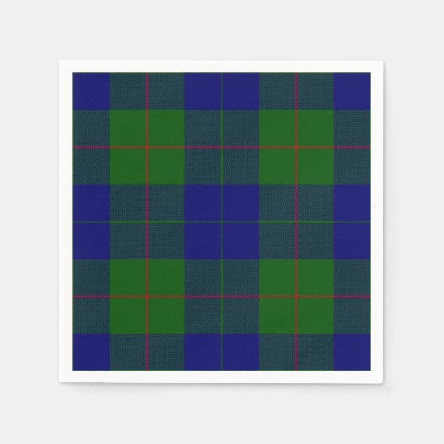 Barclay tartan blue green plaid napkin (Front)