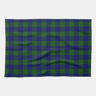 Barclay tartan blue green plaid tea towel