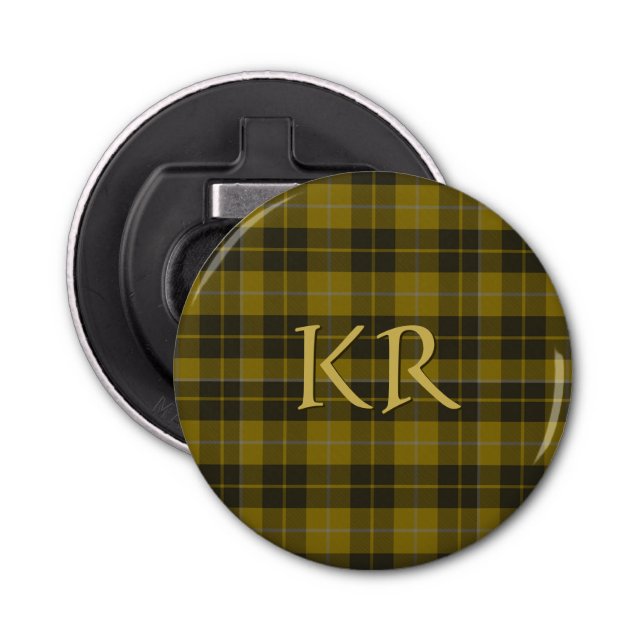 Barclay Tartan with your initials, Scottish Plaid Bottle Opener (Front)