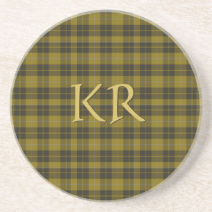 Barclay Tartan with your initials, Scottish Plaid Coaster