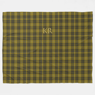 Barclay Tartan with your initials, Scottish Plaid Fleece Blanket