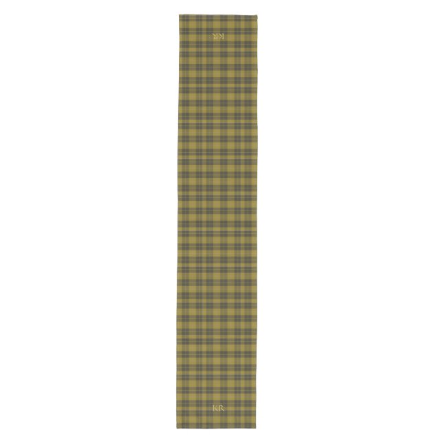 Barclay Tartan with your initials, Scottish Plaid Medium Table Runner (Front)