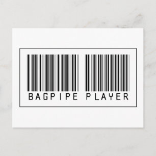 Barcode Bagpipe Player Postcard