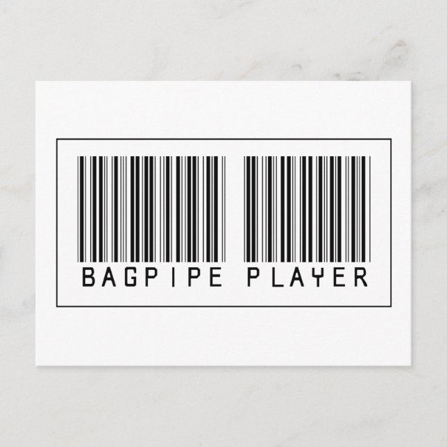 Barcode Bagpipe Player Postcard (Front)