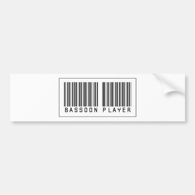 Barcode Bassoon Player Bumper Sticker (Front)