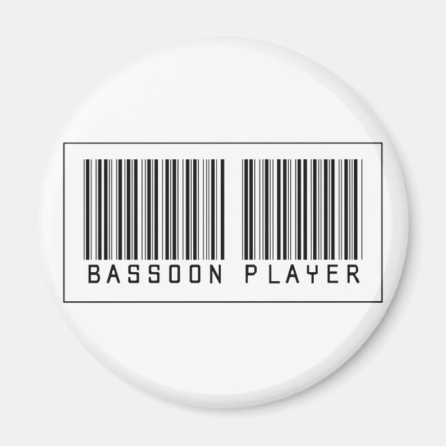 Barcode Bassoon Player Magnet (Front)