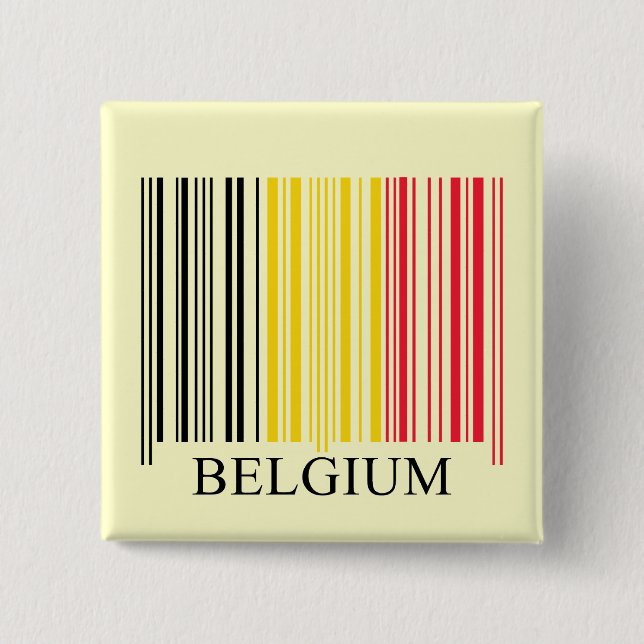 Barcode Belgium Flag 15 Cm Square Badge (Front)