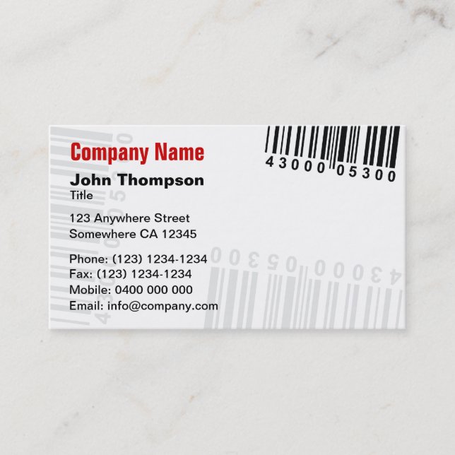 Barcode Business Card (Front)
