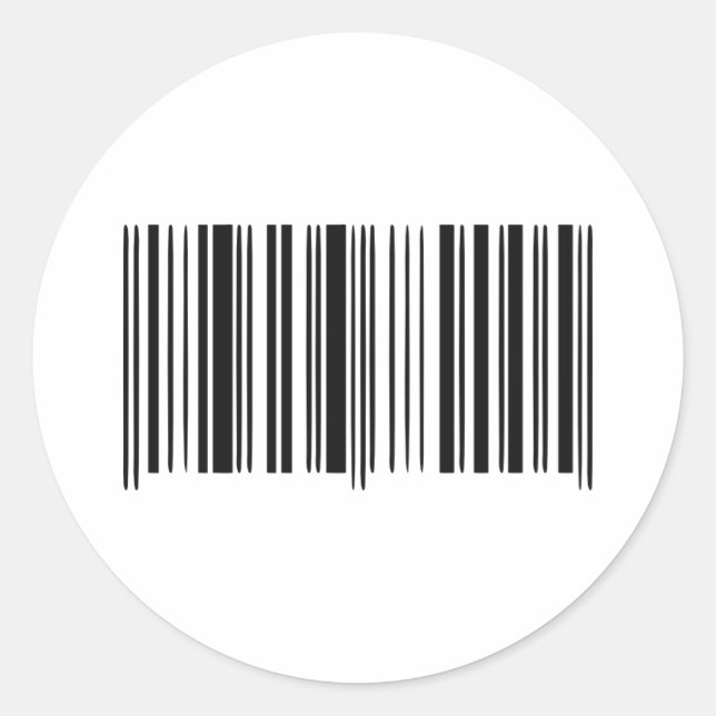 Barcode Classic Round Sticker (Front)