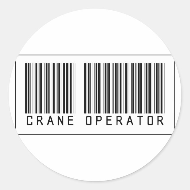 Barcode Crane Operator Classic Round Sticker (Front)