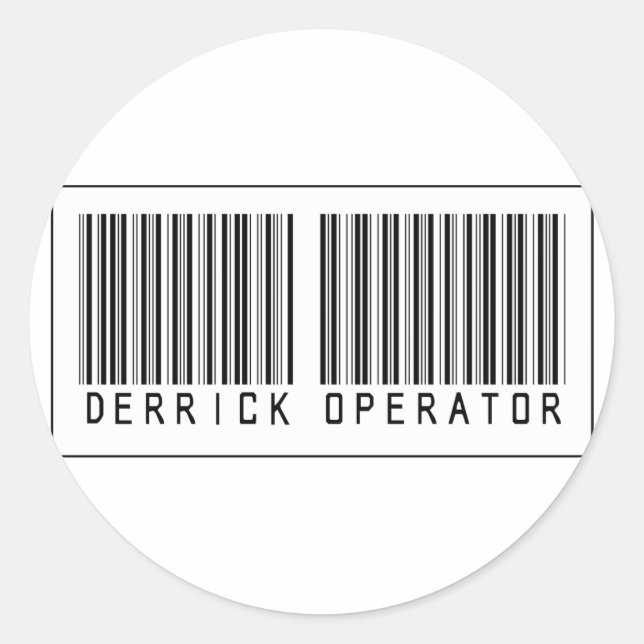 Barcode Derrick Operator Classic Round Sticker (Front)