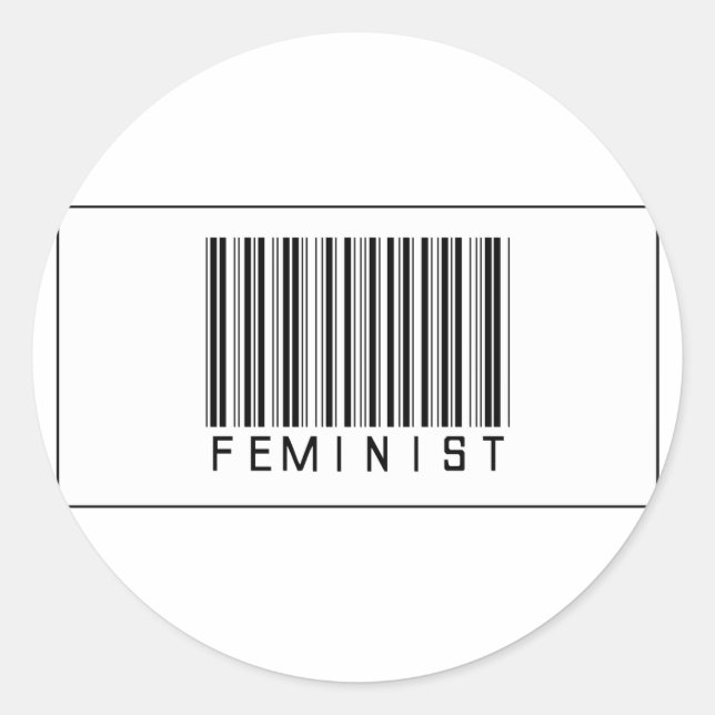 Barcode Feminist Classic Round Sticker (Front)