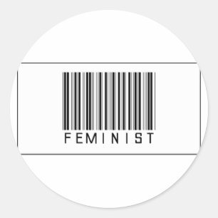 Barcode Feminist Classic Round Sticker