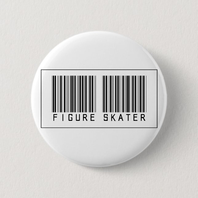 Barcode Figure Skater 6 Cm Round Badge (Front)