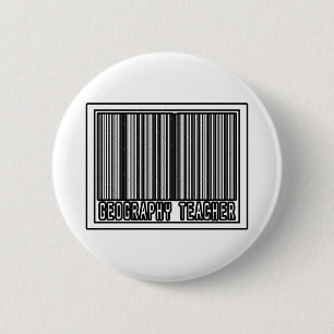 Barcode Geography Teacher 6 Cm Round Badge