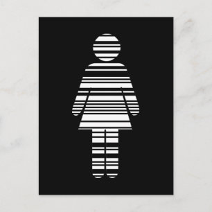 barcode girl postcard