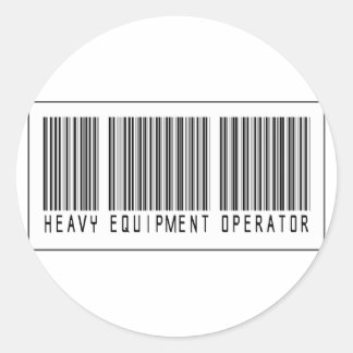 Barcode Heavy Equipment Operator Classic Round Sticker